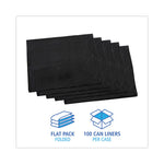 Linear Low Density Industrial Can Liners, 60 gal, 0.7 mil, 38 x 58, Black, 100/Carton