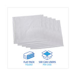 Linear Low Density Industrial Can Liners, 10 gal, 0.5 mil, 24 x 23, White, 500/Carton