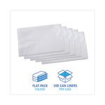 Linear Low Density Industrial Can Liners, 16 gal, 0.5 mil, 24 x 32, White, 500/Carton