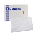 Linear Low Density Industrial Can Liners, 16 gal, 0.5 mil, 24 x 32, White, 500/Carton