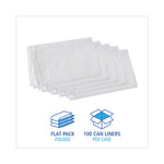 Linear Low Density Industrial Can Liners, 30 gal, 0.9 mil, 30 x 36, White, 100/Carton