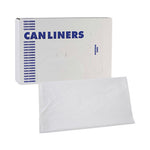 Linear Low Density Industrial Can Liners, 45 gal, 0.9 mil, 40 x 46, White, 100/Carton