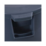 Lids for 32 gal Waste Receptacle, Flat-Top, Round, Plastic, Gray