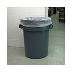 Round Waste Receptacle, 44 gal, Plastic, Gray