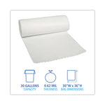 Linear Low Density Can Liners, 30 gal, 0.62 mil, 30" x 36", White, 10 Bags/Roll, 20 Rolls/Carton