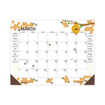 Recycled Honeycomb Desk Pad Calendar, 18.5 x 13, White/Multicolor Sheets, Brown Corners, 12-Month (Jan to Dec): 2024