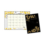 Recycled Honeycomb Monthly Planner, Honeycomb Artwork, 11 x 7, Black/Gold Cover, 12-Month (Jan to Dec): 2024