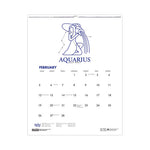 Recycled Zodiac Wall Calendar, Zodiac Artwork, 14 x 11, White/Multicolor Sheets, 12-Month (Jan to Dec): 2024