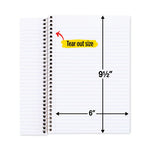 Wirebound Notebook with Two Pockets, 2-Subject, Medium/College Rule, Randomly Assorted Cover Color, (100) 9.5 x 6 Sheets