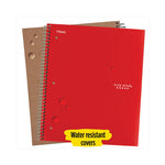 Wirebound Notebook with Eight Pockets, 5-Subject, Medium/College Rule, Randomly Assorted Cover Color, (200) 11 x 8.5 Sheets