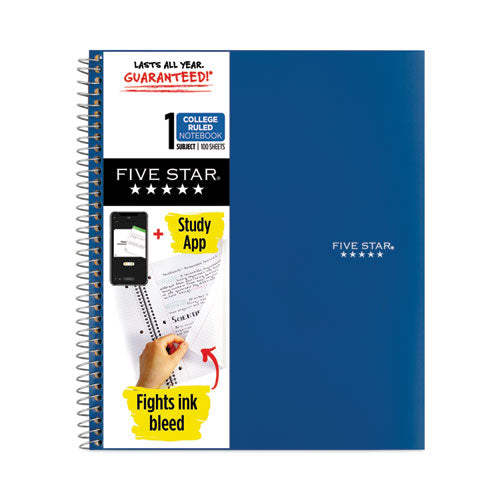 Wirebound Notebook with Two Pockets, 1-Subject, Medium/College Rule, Randomly Assorted Cover Color, (100) 11 x 8.5 Sheets