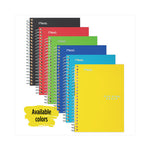 Wirebound Notebook with Two Pockets, 1-Subject, Medium/College Rule, Randomly Assorted Cover Color, (100) 7 x 4.38 Sheets