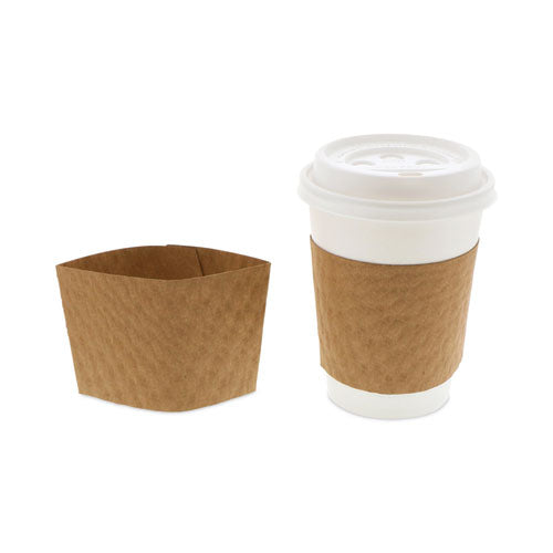 Hot Cup Sleeve, Fits 10 oz to 24 oz Cups, Brown, 1,000/Carton