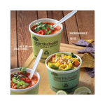 EarthChoice Compostable Soup Cup Large, 16 oz, 3.63" Diameter x 3.88"h, Green, Paper, 500/Carton