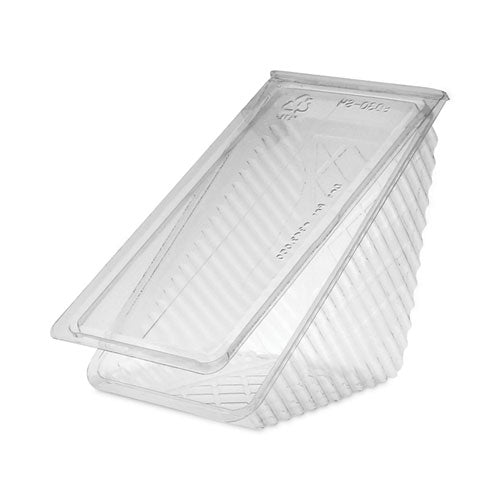 Plastic Hinged Lid Sandwich Container, 3.25 x 6.5 x 3, Clear, 85/Pack, 3 Packs/Carton