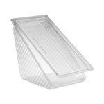 Plastic Hinged Lid Sandwich Container, 3.25 x 6.5 x 3, Clear, 85/Pack, 3 Packs/Carton