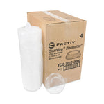 ClearView Dome-Style Lid with Tabs, Fluted, 8.88 x 8.88 x 0.75, Clear, Plastic, 504/Carton