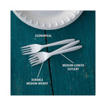 Fieldware Cutlery, Fork, Mediumweight, White, 1,000/Carton