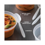 Fieldware Cutlery, Spoon, Mediumweight, White, 1,000/Carton