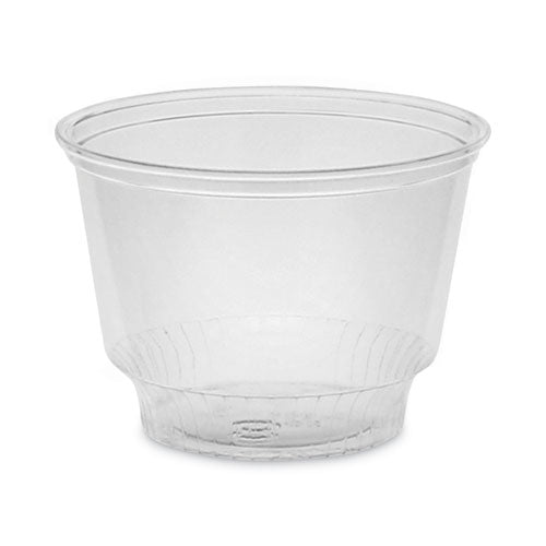 EarthChoice Recycled Clear Plastic Sundae Dish, 8 oz, 4" dia x 3"h, Clear, 60/Bag, 15 Bags/Carton