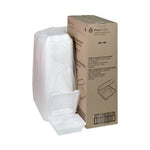 Vented Foam Hinged Lid Container, Dual Tab Lock Economy, 3-Compartment, 8.42 x 8.15 x 3, White, 150/Carton