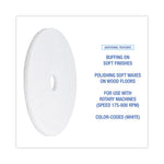 Polishing Floor Pads, 20" Diameter, White, 5/Carton