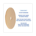 Burnishing Floor Pads, 20" Diameter, Tan, 5/Carton