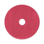 Buffing Floor Pads, 20" Diameter, Red, 5/Carton
