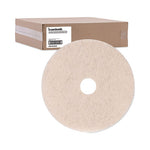 Natural Hog Hair Burnishing Floor Pads, 20" Diameter, Tan, 5/Carton