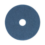 Scrubbing Floor Pads, 20" Diameter, Blue, 5/Carton