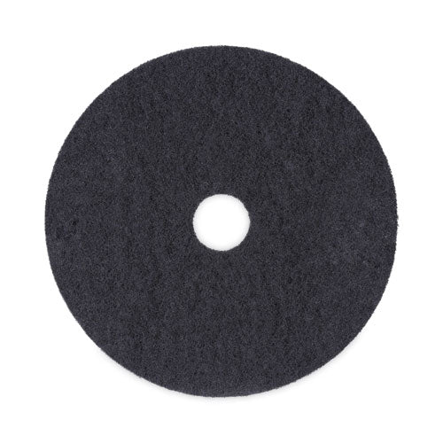 Stripping Floor Pads, 20" Diameter, Black, 5/Carton