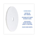 Polishing Floor Pads, 17" Diameter, White, 5/Carton