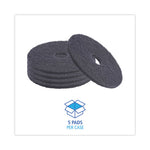 Stripping Floor Pads, 16" Diameter, Black, 5/Carton