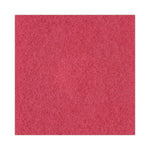 Buffing Floor Pads, 14" Diameter, Red, 5/Carton