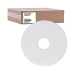 Polishing Floor Pads, 13" Diameter, White, 5/Carton