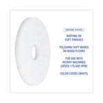 Polishing Floor Pads, 13" Diameter, White, 5/Carton