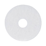 Polishing Floor Pads, 13" Diameter, White, 5/Carton