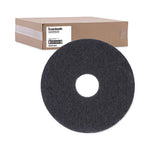 Stripping Floor Pads, 13" Diameter, Black, 5/Carton