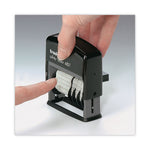 Printy Economy 12-Message Date Stamp, Self-Inking, 2" x 0.38", Black