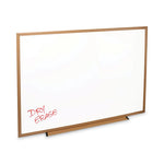 Deluxe Melamine Dry Erase Board, 48 x 36, Melamine White Surface, Oak Fiberboard Frame