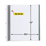 Advance Wirebound Notebook, Two Pockets, 1-Subject, Medium/College Rule, Randomly Assorted Cover Color, (100) 11 x 8.5 Sheets