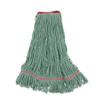 Mop Head, Premium Standard Head, Cotton/Rayon Fiber, Large, Green