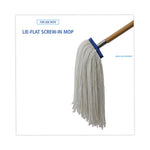 Cut-End Lie-Flat Wet Mop Head, Rayon, 16oz, White