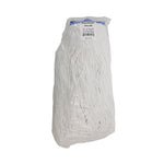 Mop Head, Economical Lie-Flat Head, Rayon Fiber, 20oz, White, 12/Carton