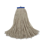 Cut-End Lie-Flat Wet Mop Head, Cotton, 24oz, White, 12/Carton