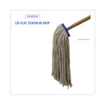 Cut-End Lie-Flat Wet Mop Head, Cotton, 24oz, White