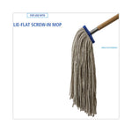 Mop Head, Lie-Flat Head, Cotton Fiber, 24 oz., White, 12/Carton