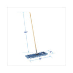 Dry Mopping Kit, 24 x 5 Blue Synthetic Head, 60" Natural Wood/Metal Handle