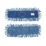 Dry Mopping Kit, 24 x 5 Blue Synthetic Head, 60" Natural Wood/Metal Handle