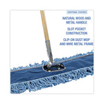 Dry Mopping Kit, 36 x 5 Blue Blended Synthetic Head, 60" Natural Wood/Metal Handle